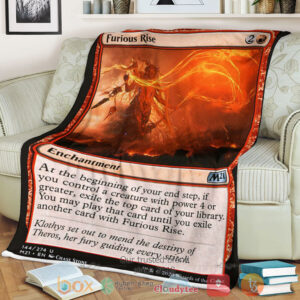 Game Magic The Gathering M21 144 Furious Rise Fleece Blanket