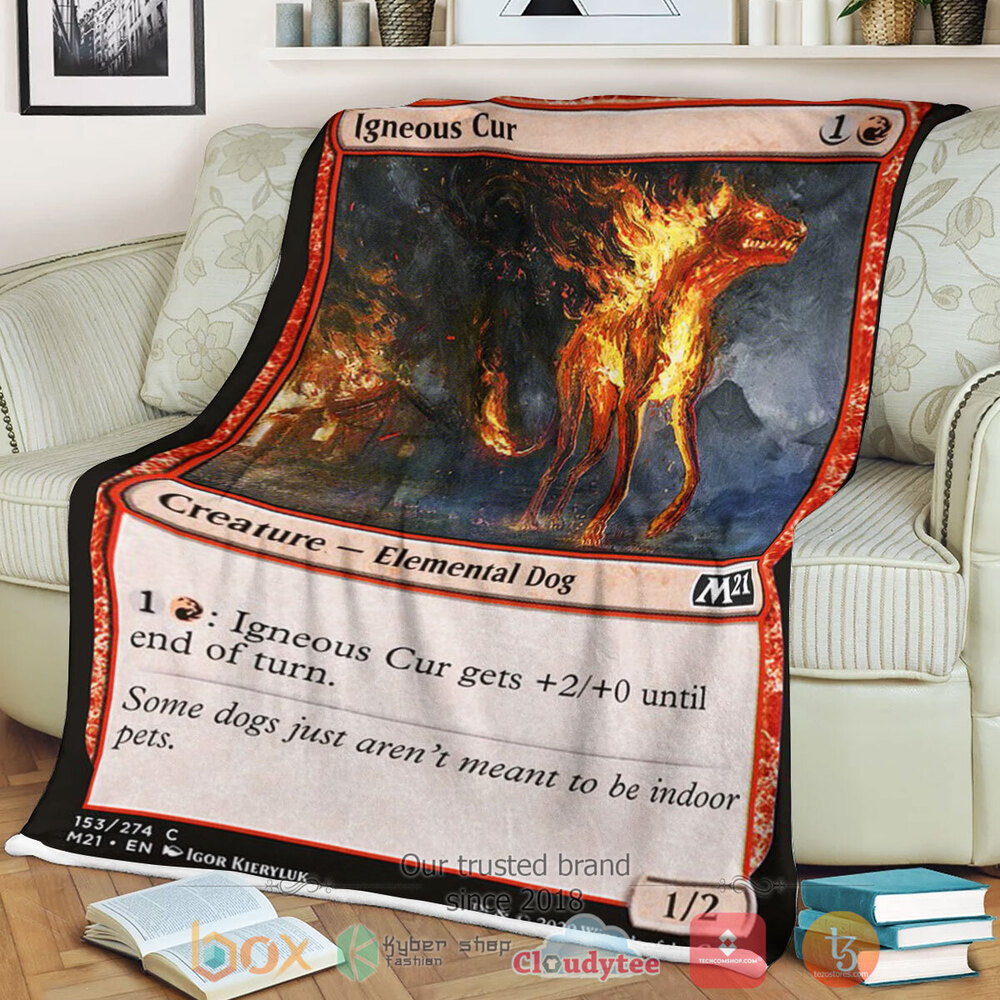 Game Magic The Gathering M21 153 Igneous Cur Fleece Blanket Game Magic The Gathering M21 153 Igneous Cur Fleece Blanket