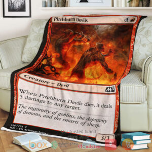 Game Magic The Gathering M21 156 Pitchburn Devils Fleece Blanket