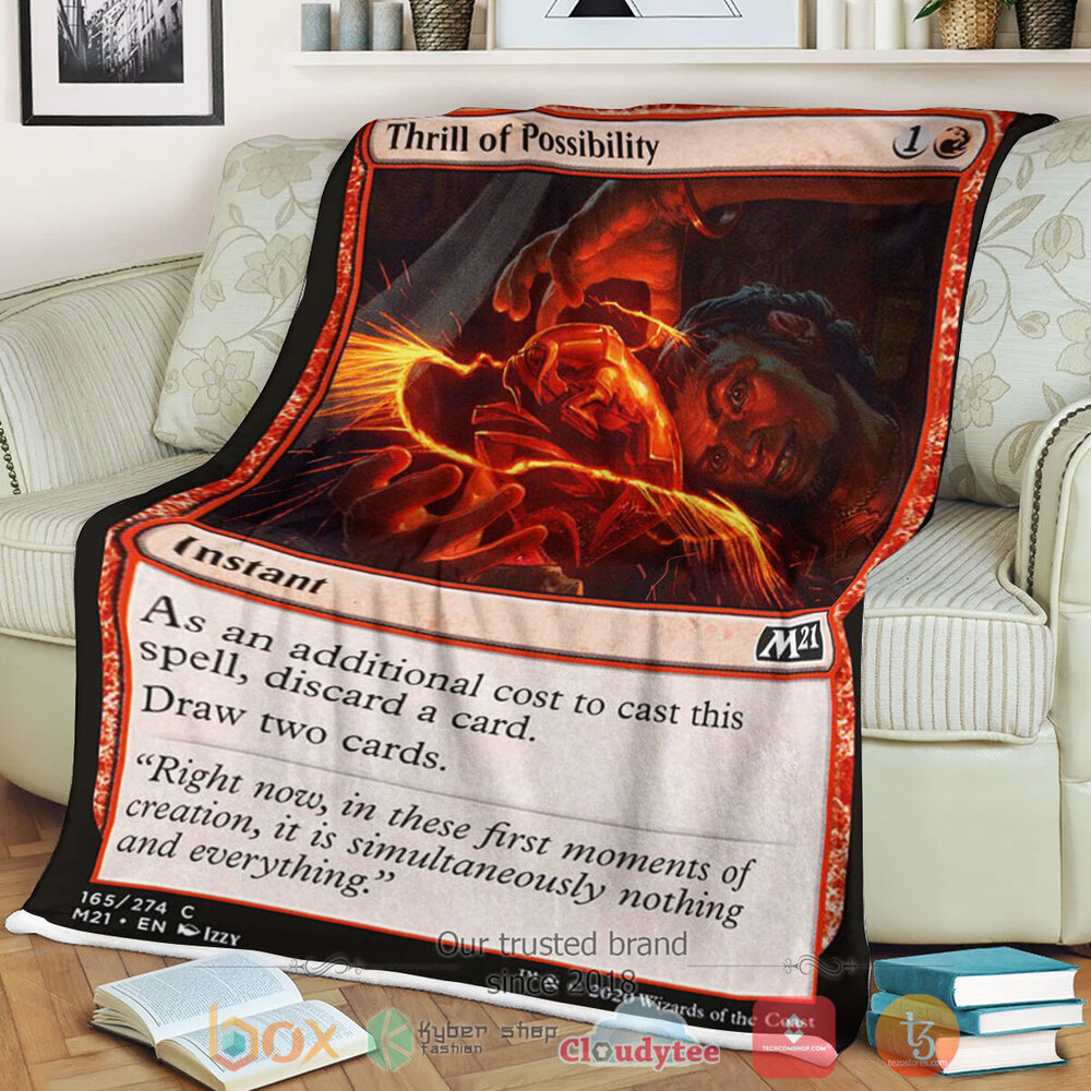 Game Magic The Gathering M21 165 Thrill Of Possibility Fleece Blanket Game Magic The Gathering M21 165 Thrill Of Possibility Fleece Blanket