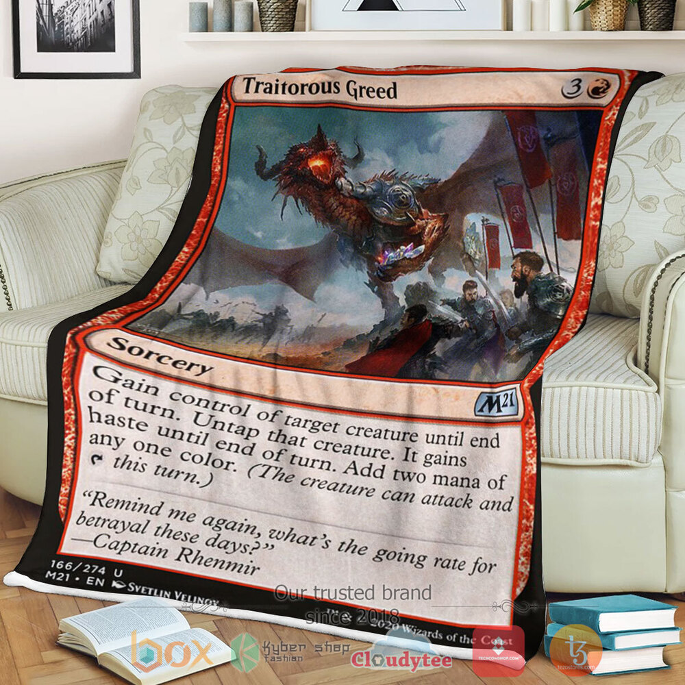 Game Magic The Gathering M21 166 Traitorous Greed Fleece Blanket Game Magic The Gathering M21 166 Traitorous Greed Fleece Blanket