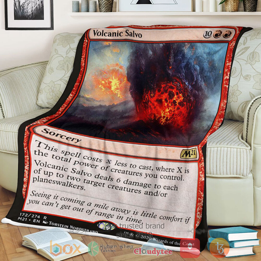 Game Magic The Gathering M21 172 Volcanic Salvo Fleece Blanket Game Magic The Gathering M21 172 Volcanic Salvo Fleece Blanket