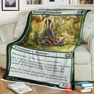 Game Magic The Gathering M21 178 Drowsing Tyrannodon Fleece Blanket