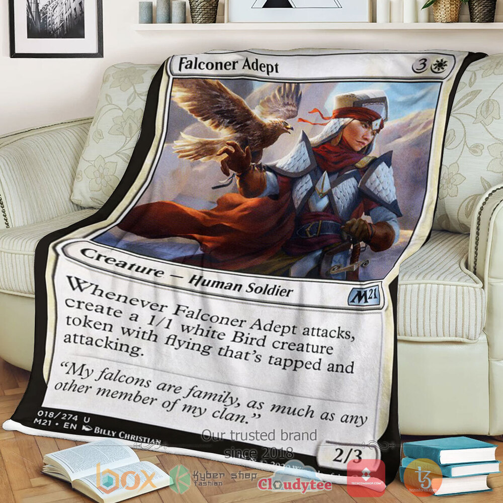 Game Magic The Gathering M21 18 Falconer Adept Fleece Blanket Game Magic The Gathering M21 18 Falconer Adept Fleece Blanket