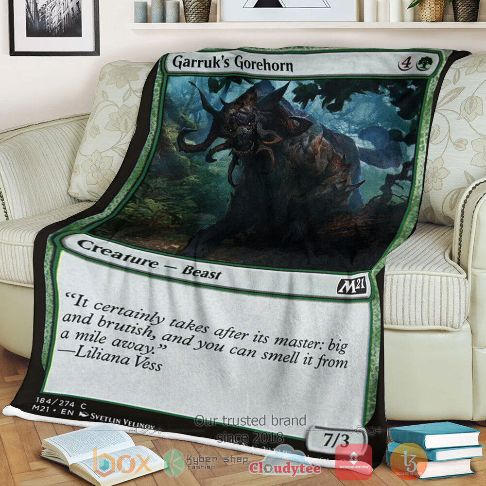 Game Magic The Gathering M21 184 Garruk S Gorehorn Fleece Blanket Game Magic The Gathering M21 184 Garruk S Gorehorn Fleece Blanket
