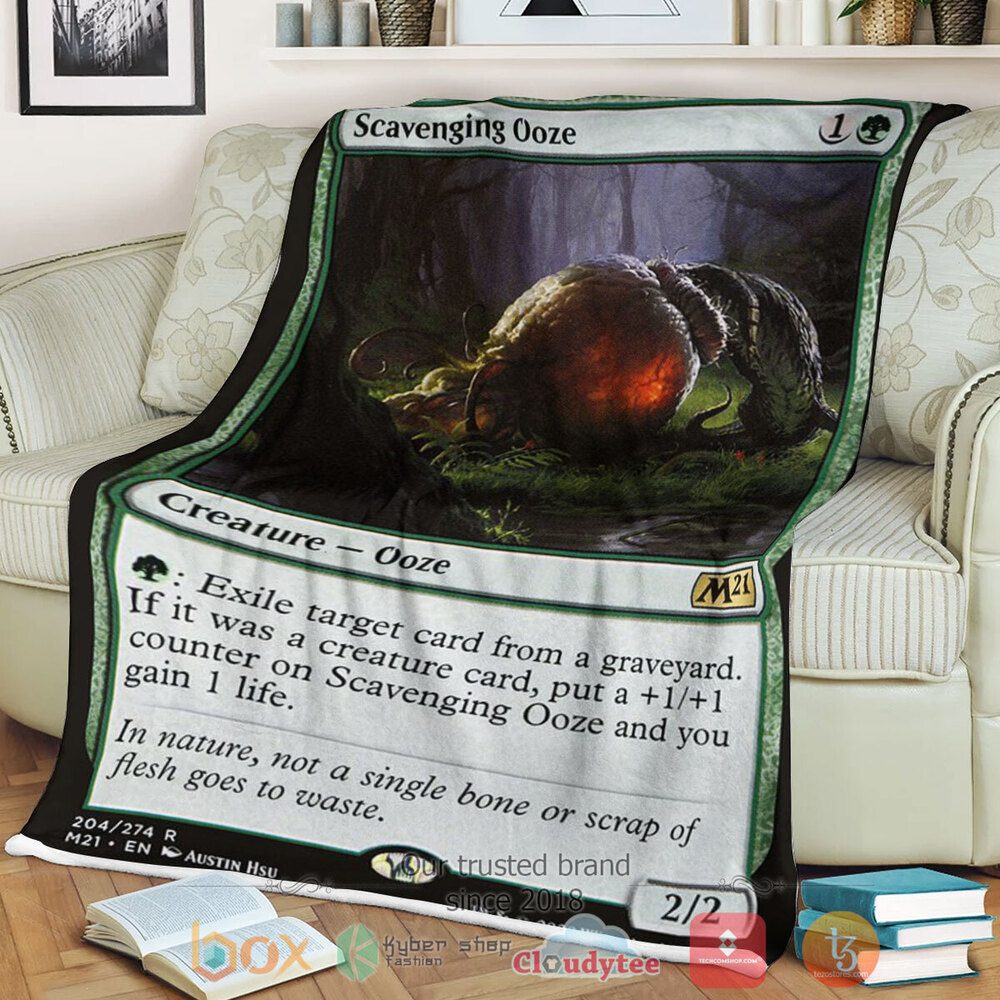 Game Magic The Gathering M21 204 Scavenging Ooze Fleece Blanket Game Magic The Gathering M21 204 Scavenging Ooze Fleece Blanket