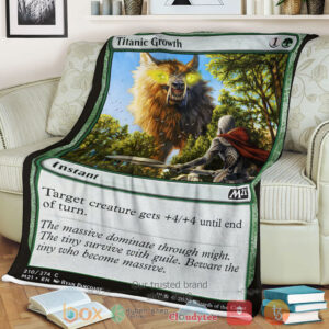 Game Magic The Gathering M21 210 Titanic Growth Fleece Blanket
