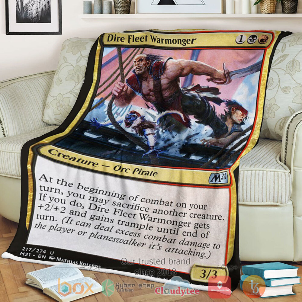 Game Magic The Gathering M21 217 Dire Fleet Warmonger Fleece Blanket Game Magic The Gathering M21 217 Dire Fleet Warmonger Fleece Blanket
