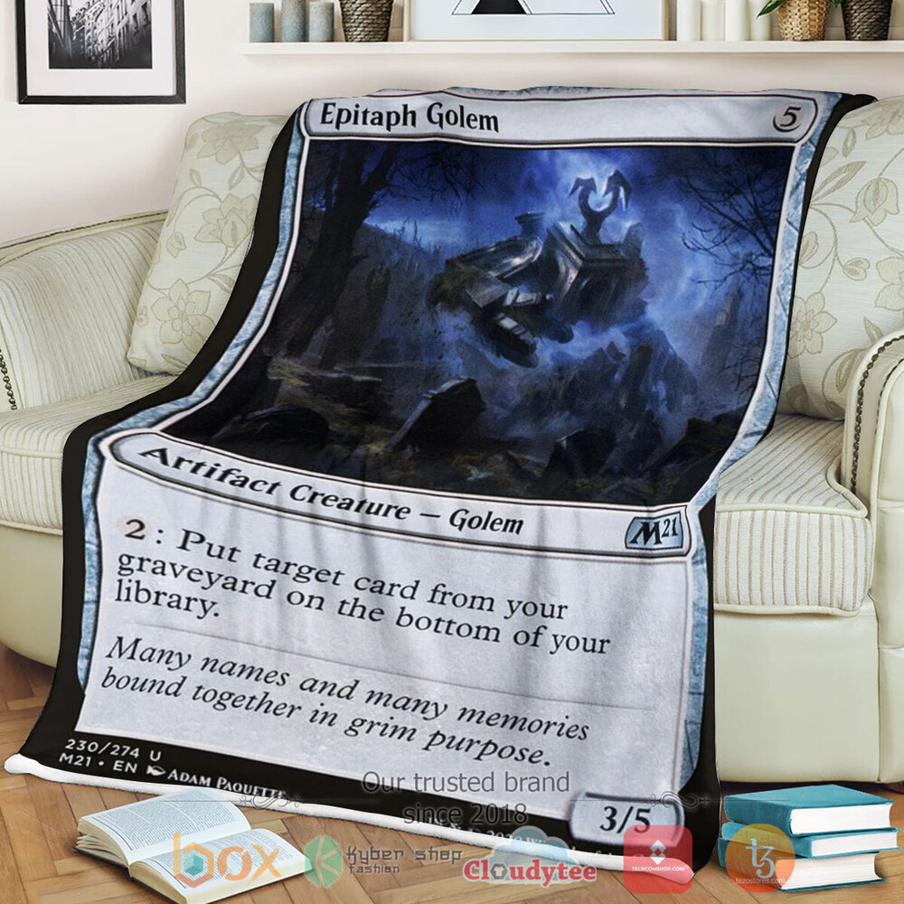 Game Magic The Gathering M21 230 Epitaph Golem Fleece Blanket Game Magic The Gathering M21 230 Epitaph Golem Fleece Blanket