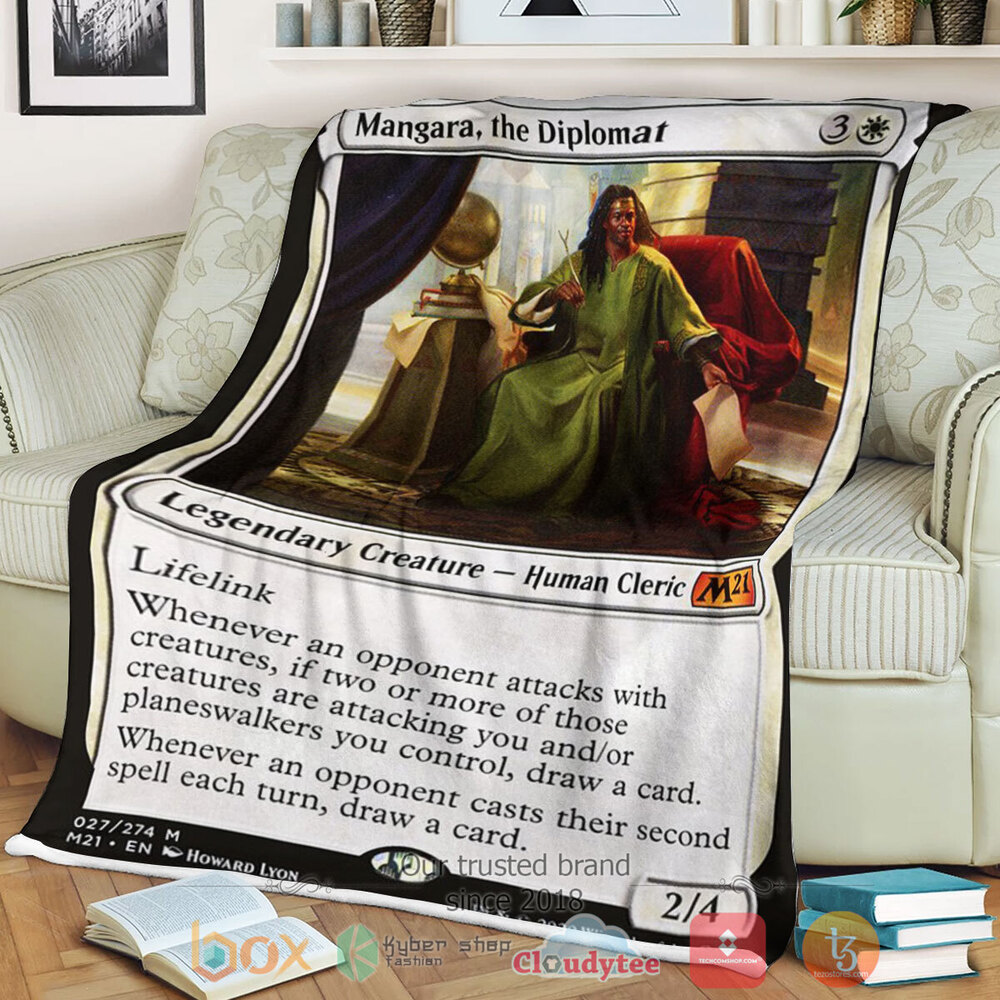 Game Magic The Gathering M21 27 Mangara The Diplomat Fleece Blanket Game Magic The Gathering M21 27 Mangara The Diplomat Fleece Blanket