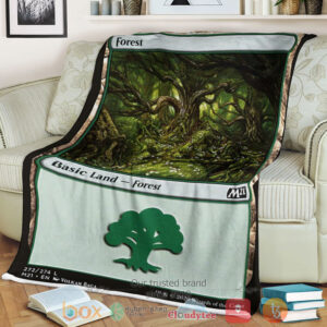 Game Magic The Gathering M21 272 Forest Fleece Blanket