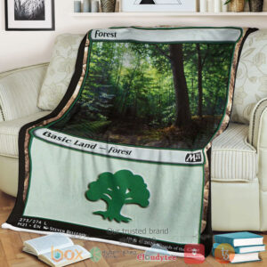 Game Magic The Gathering M21 273 Forest Fleece Blanket