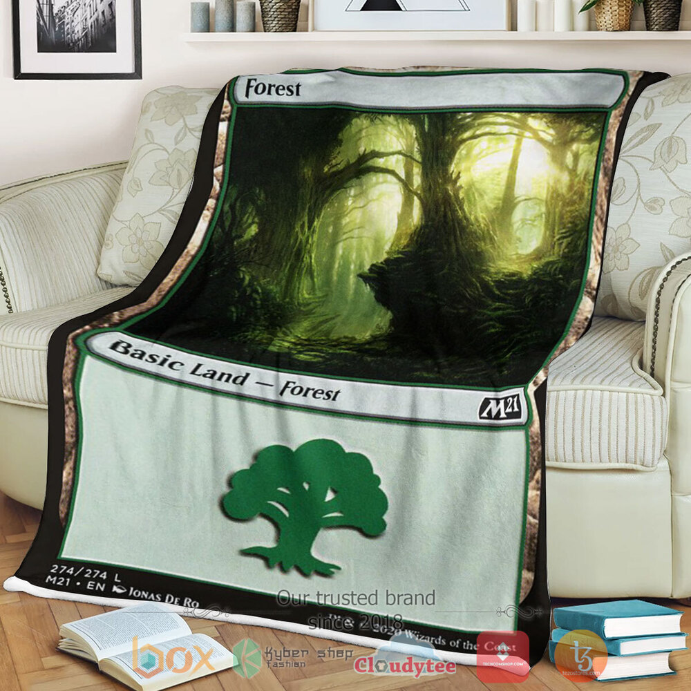 Game Magic The Gathering M21 274 Forest Fleece Blanket Game Magic The Gathering M21 274 Forest Fleece Blanket