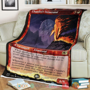 Game Magic The Gathering M21 302 Chandra S Incinerator Fleece Blanket