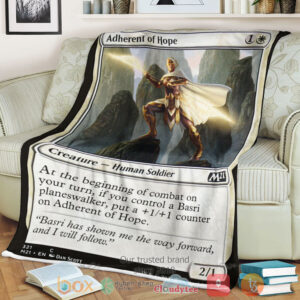 Game Magic The Gathering M21 321 Adherent Of Hope Fleece Blanket