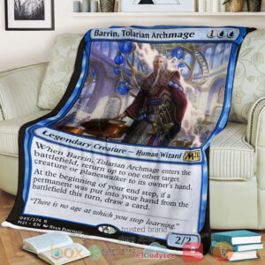 Game Magic The Gathering M21 45 Barrin Tolarian Archmage Fleece Blanket