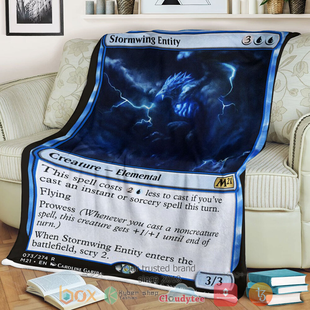 Game Magic The Gathering M21 73 Stormwing Entity Fleece Blanket Game Magic The Gathering M21 73 Stormwing Entity Fleece Blanket