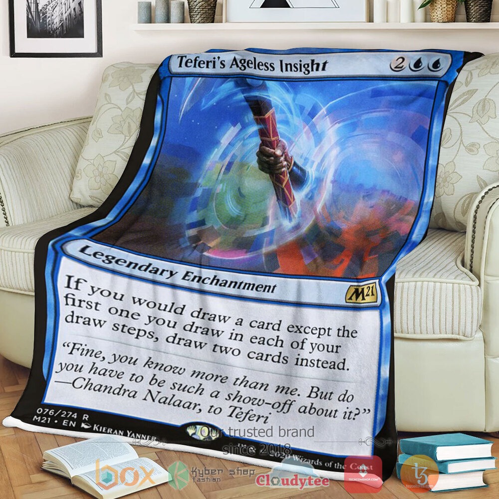 Game Magic The Gathering M21 76 Teferi S Ageless Insight Fleece Blanket Game Magic The Gathering M21 76 Teferi S Ageless Insight Fleece Blanket