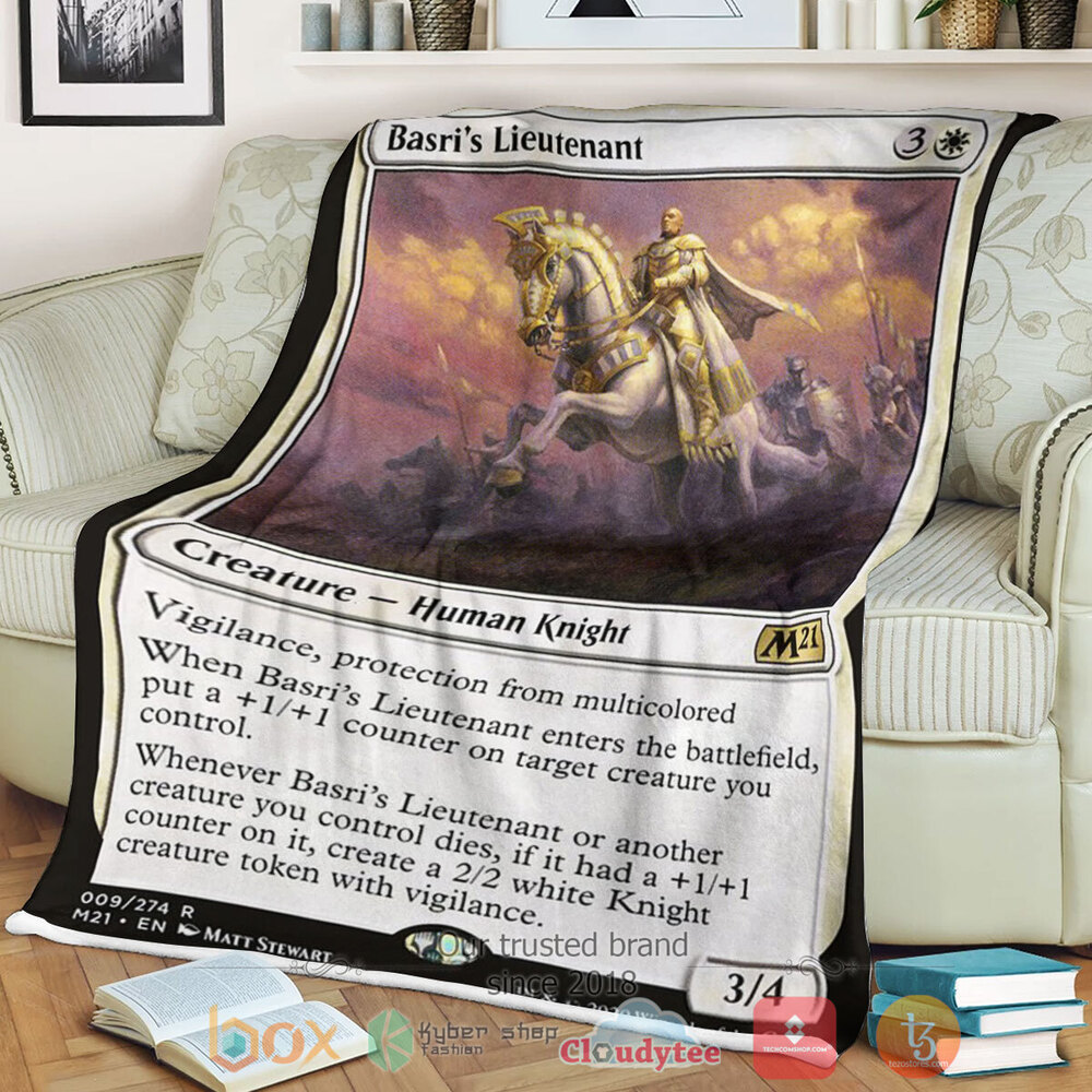 Game Magic The Gathering M21 9 Basri S Lieutenant Fleece Blanket Game Magic The Gathering M21 9 Basri S Lieutenant Fleece Blanket