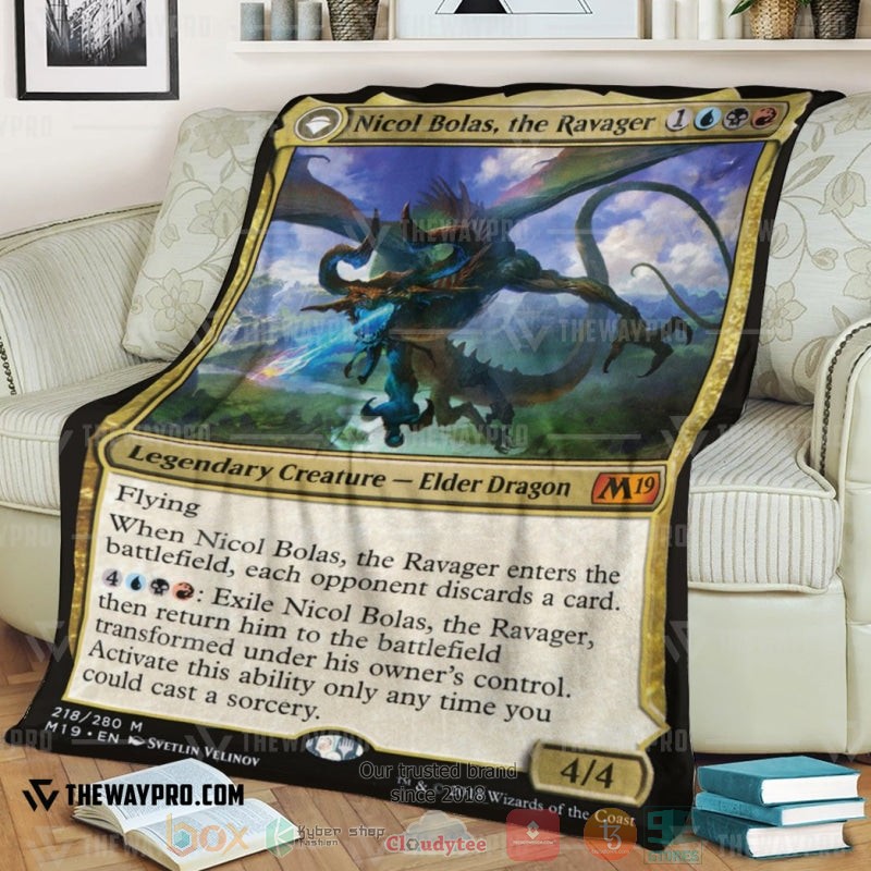 Game Magic The Gathering Nicol Bolas The Ravager Soft Blanket Game Magic The Gathering Nicol Bolas The Ravager Soft Blanket