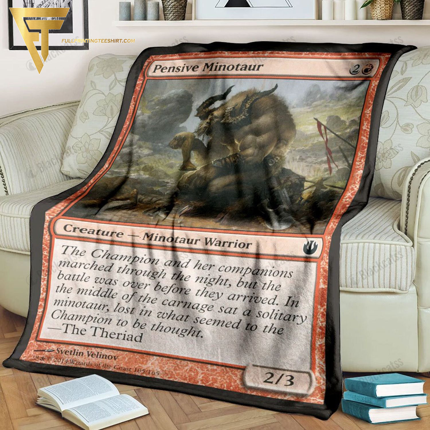 Game Magic The Gathering Pensive Minotaur All Over Print Blanket Game Magic The Gathering Pensive Minotaur All Over Print Blanket