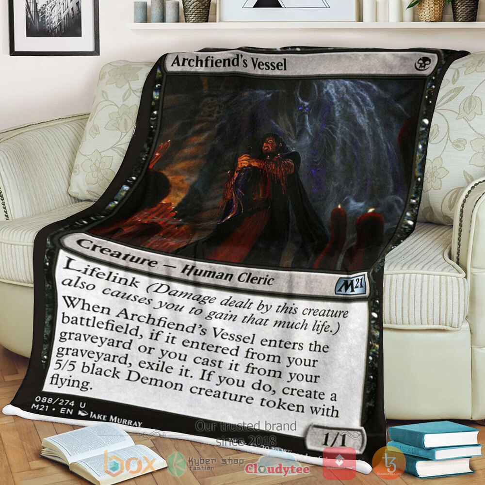 Game Mtg Archfiend S Vessel Fleece Blanket Game Mtg Archfiend S Vessel Fleece Blanket