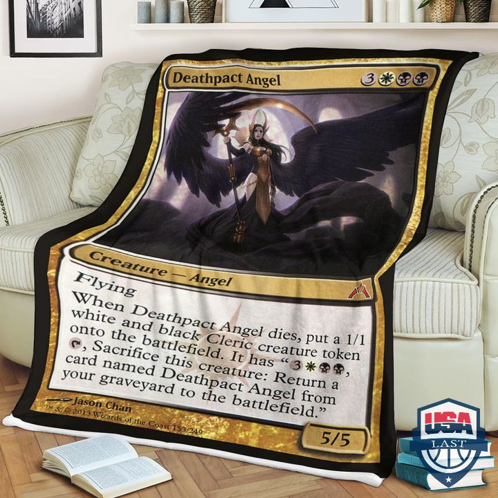 Game Mtg Deathpact Angel Fleece Blanket Game Mtg Deathpact Angel Fleece Blanket