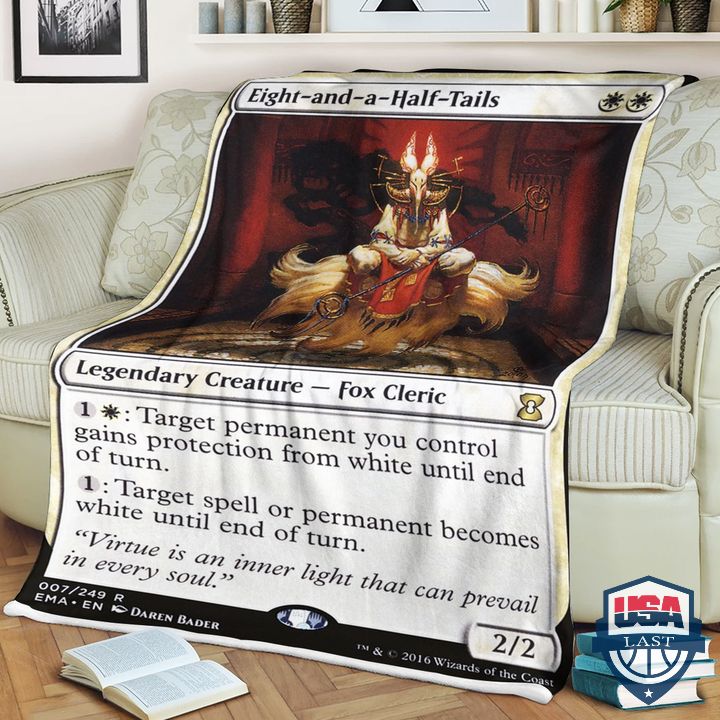 Game Mtg Eight And A Half Tails Fleece Blanket Game Mtg Eight And A Half Tails Fleece Blanket