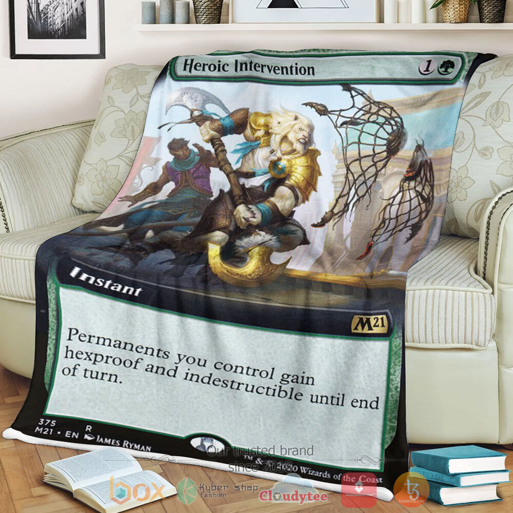 Game Mtg Heroic Intervention Fleece Blanket Game Mtg Heroic Intervention Fleece Blanket