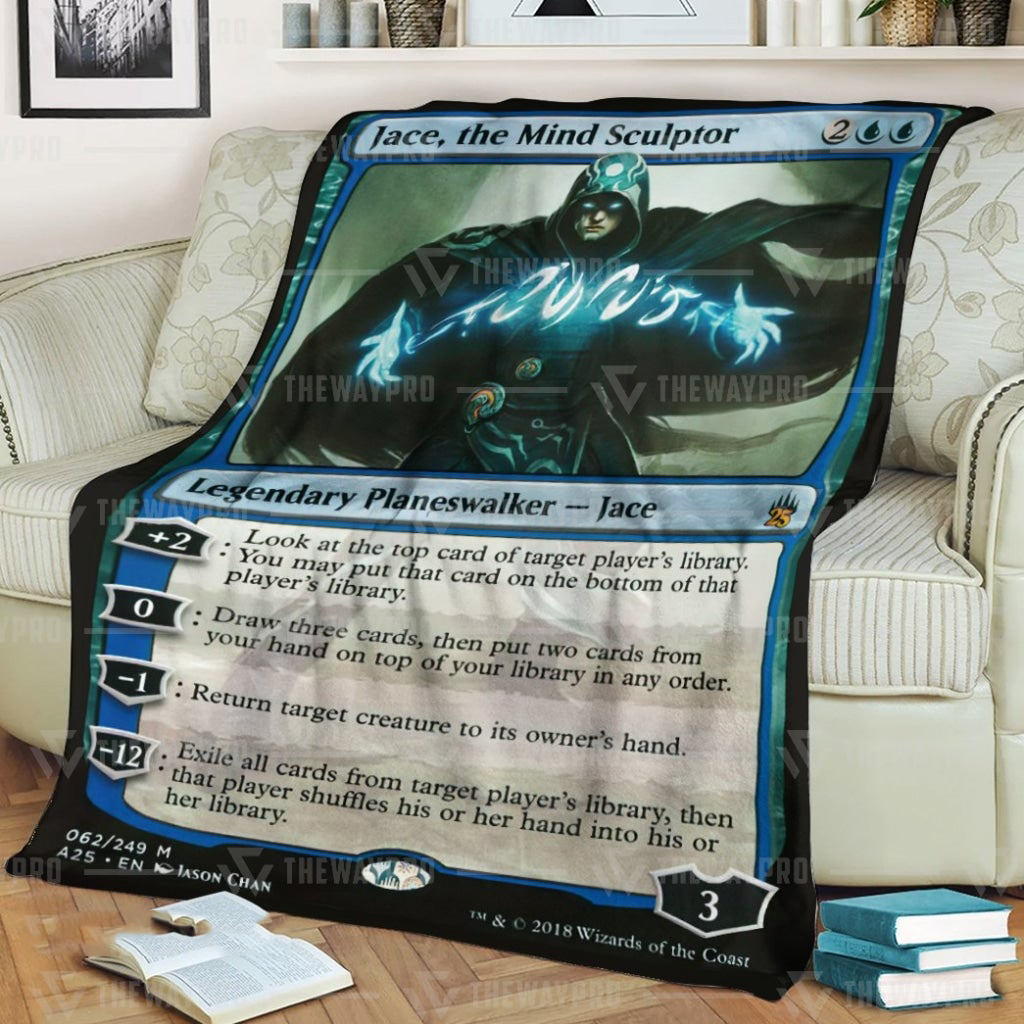 Game Mtg Jace The Mind Sculptor Card Custom Soft Blanket Game Mtg Jace The Mind Sculptor Card Custom Soft Blanket