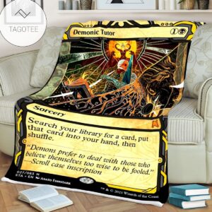 Game Mtg Magic The Gathering Demonic Tutor Sherpa Blanket