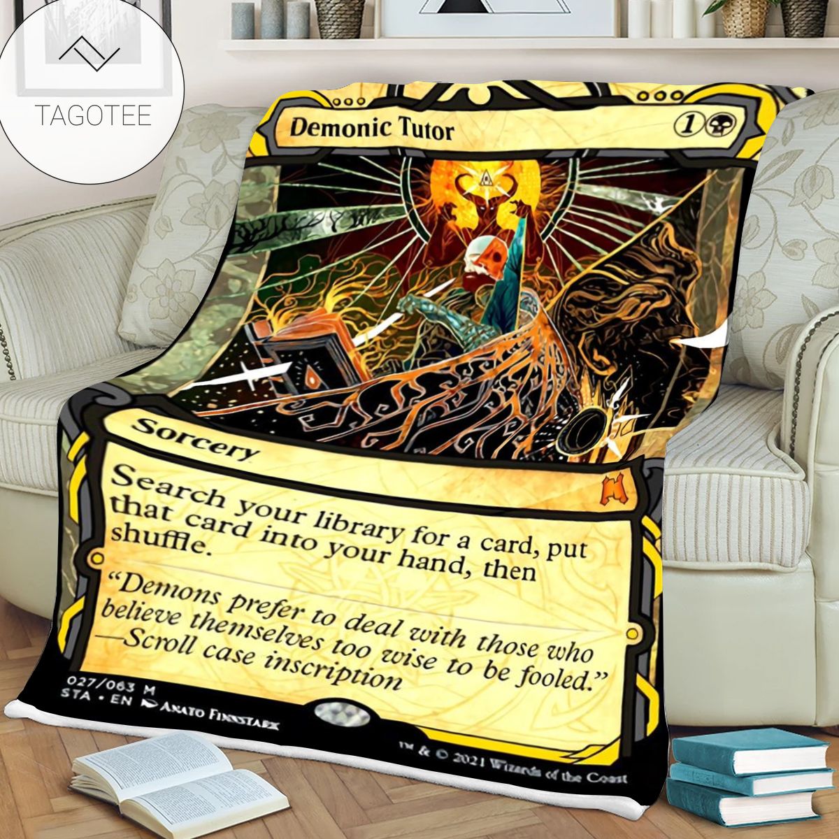 Game Mtg Magic The Gathering Demonic Tutor Sherpa Blanket Game Mtg Magic The Gathering Demonic Tutor Sherpa Blanket
