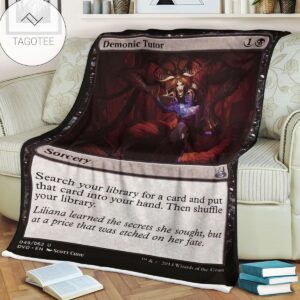 Game Mtg Magic The Gathering Demonic Tutor Soft Blanket 2