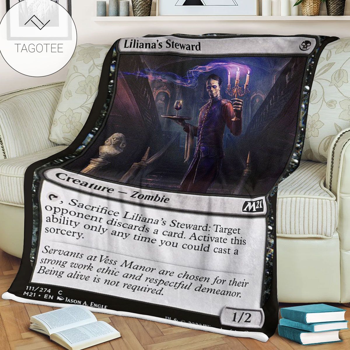 Game Mtg Magic The Gathering M21 111 Liliana S Steward Fleece Blanket Game Mtg Magic The Gathering M21 111 Liliana S Steward Fleece Blanket