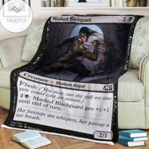 Game Mtg Magic The Gathering M21 113 Masked Blackguard Fleece Blanket