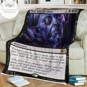 Game Mtg Magic The Gathering M21 117 Peer Into The Abyss Fleece Blanket Tagotee