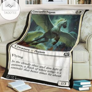 Game Mtg Magic The Gathering M21 12 Concordia Pegasus Fleece Blanket