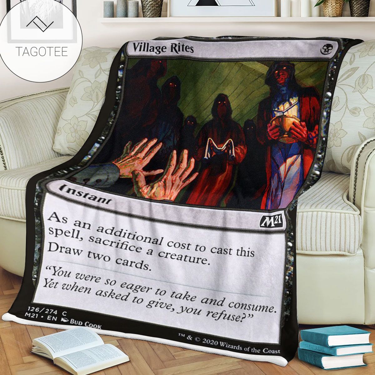 Game Mtg Magic The Gathering M21 126 Village Rites Fleece Blanket Game Mtg Magic The Gathering M21 126 Village Rites Fleece Blanket