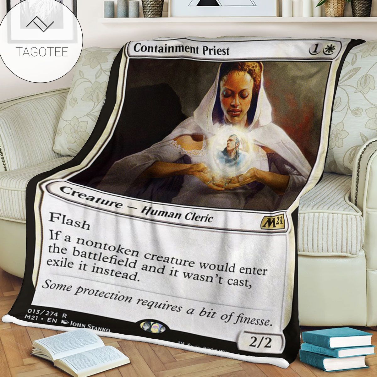 Game Mtg Magic The Gathering M21 13 Containment Priest Fleece Blanket Tagotee Game Mtg Magic The Gathering M21 13 Containment Priest Fleece Blanket Tagotee