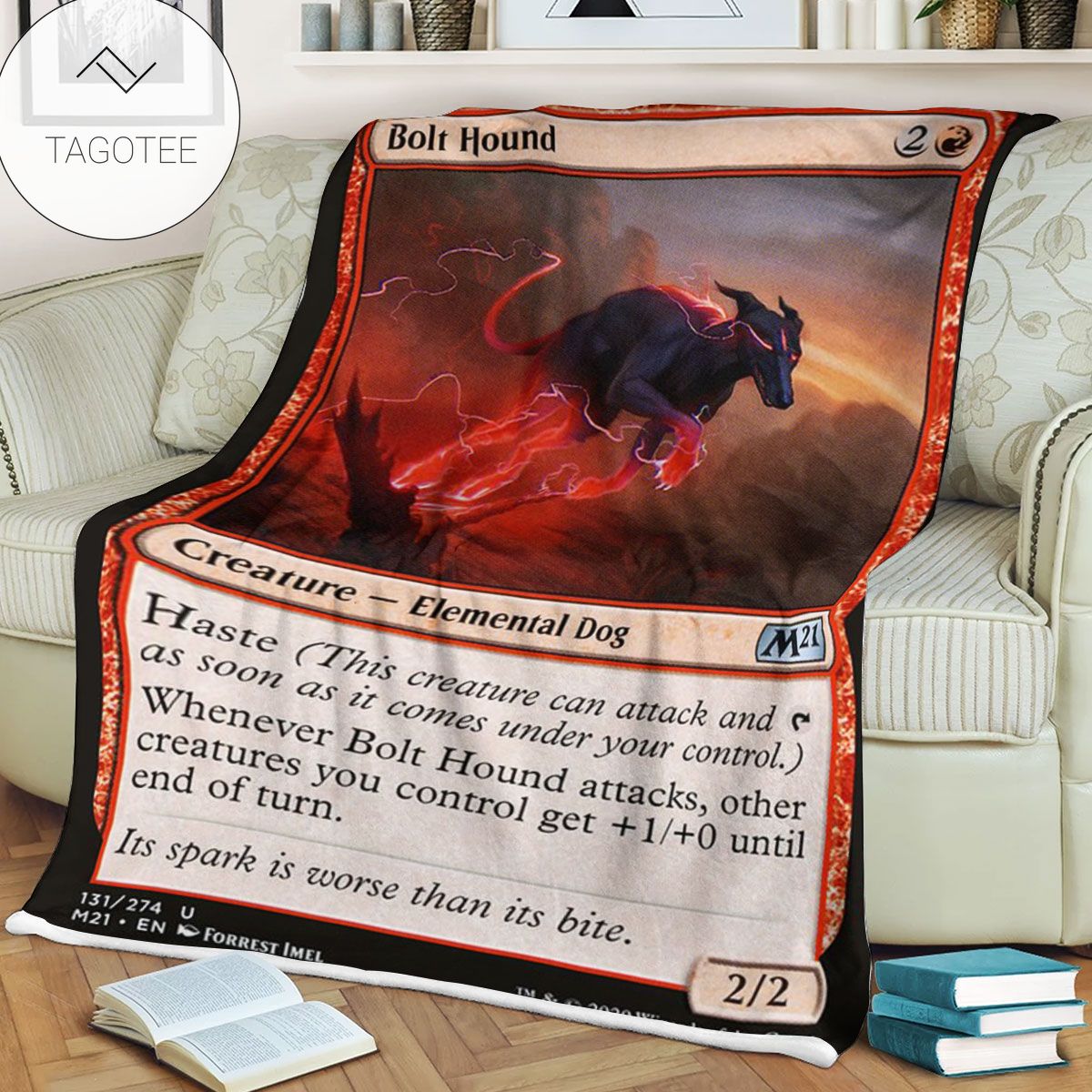 Game Mtg Magic The Gathering M21 131 Bolt Hound Fleece Blanket Game Mtg Magic The Gathering M21 131 Bolt Hound Fleece Blanket