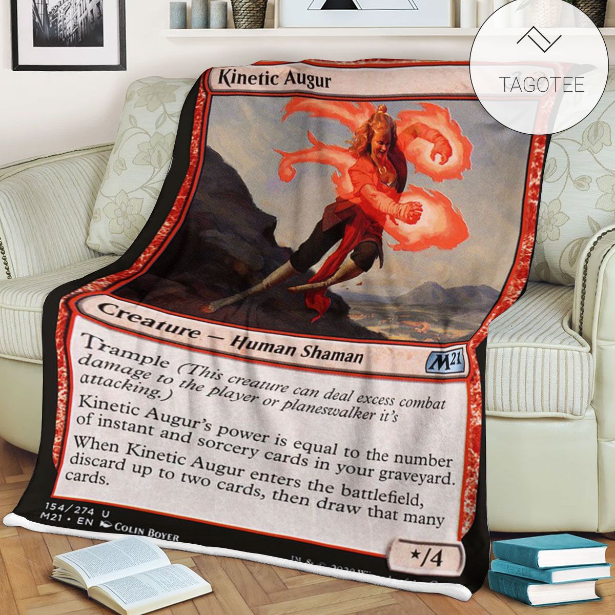 Game Mtg Magic The Gathering M21 154 Kinetic Augur Fleece Blanket Game Mtg Magic The Gathering M21 154 Kinetic Augur Fleece Blanket