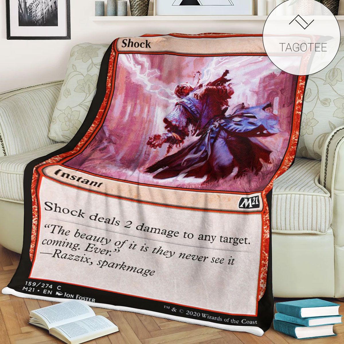 Game Mtg Magic The Gathering M21 159 Shock Fleece Blanket Game Mtg Magic The Gathering M21 159 Shock Fleece Blanket