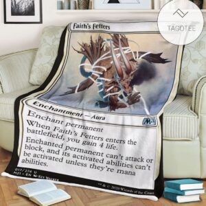 Game Mtg Magic The Gathering M21 17 Faith S Fetters Fleece Blanket