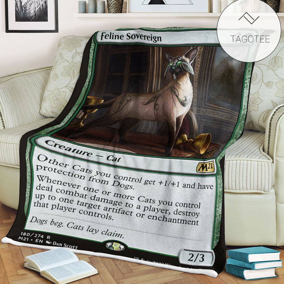 Game Mtg Magic The Gathering M21 180 Feline Sovereign Fleece Blanket Game Mtg Magic The Gathering M21 180 Feline Sovereign Fleece Blanket