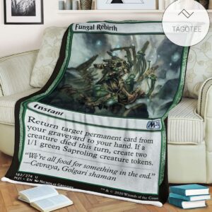 Game Mtg Magic The Gathering M21 182 Fungal Rebirth Fleece Blanket Tagotee