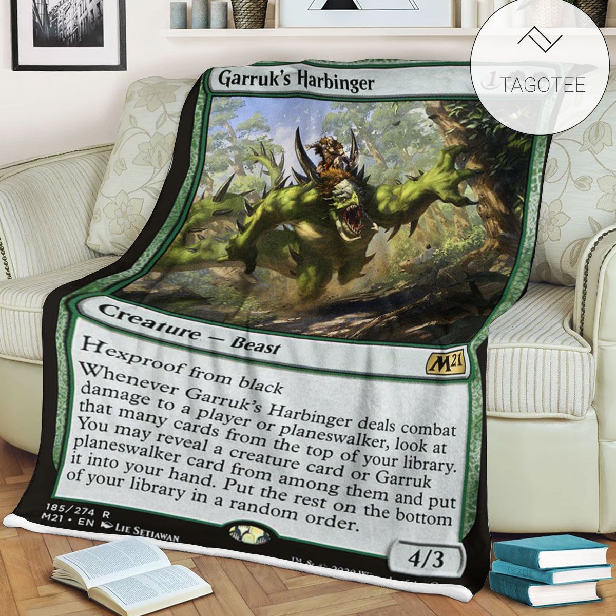 Game Mtg Magic The Gathering M21 185 Garruk S Harbinger Fleece Blanket Game Mtg Magic The Gathering M21 185 Garruk S Harbinger Fleece Blanket