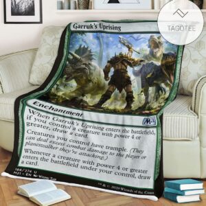 Game Mtg Magic The Gathering M21 186 Garruk S Uprising Fleece Blanket Tagotee