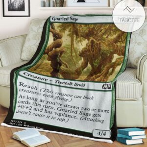 Game Mtg Magic The Gathering M21 187 Gnarled Sage Fleece Blanket
