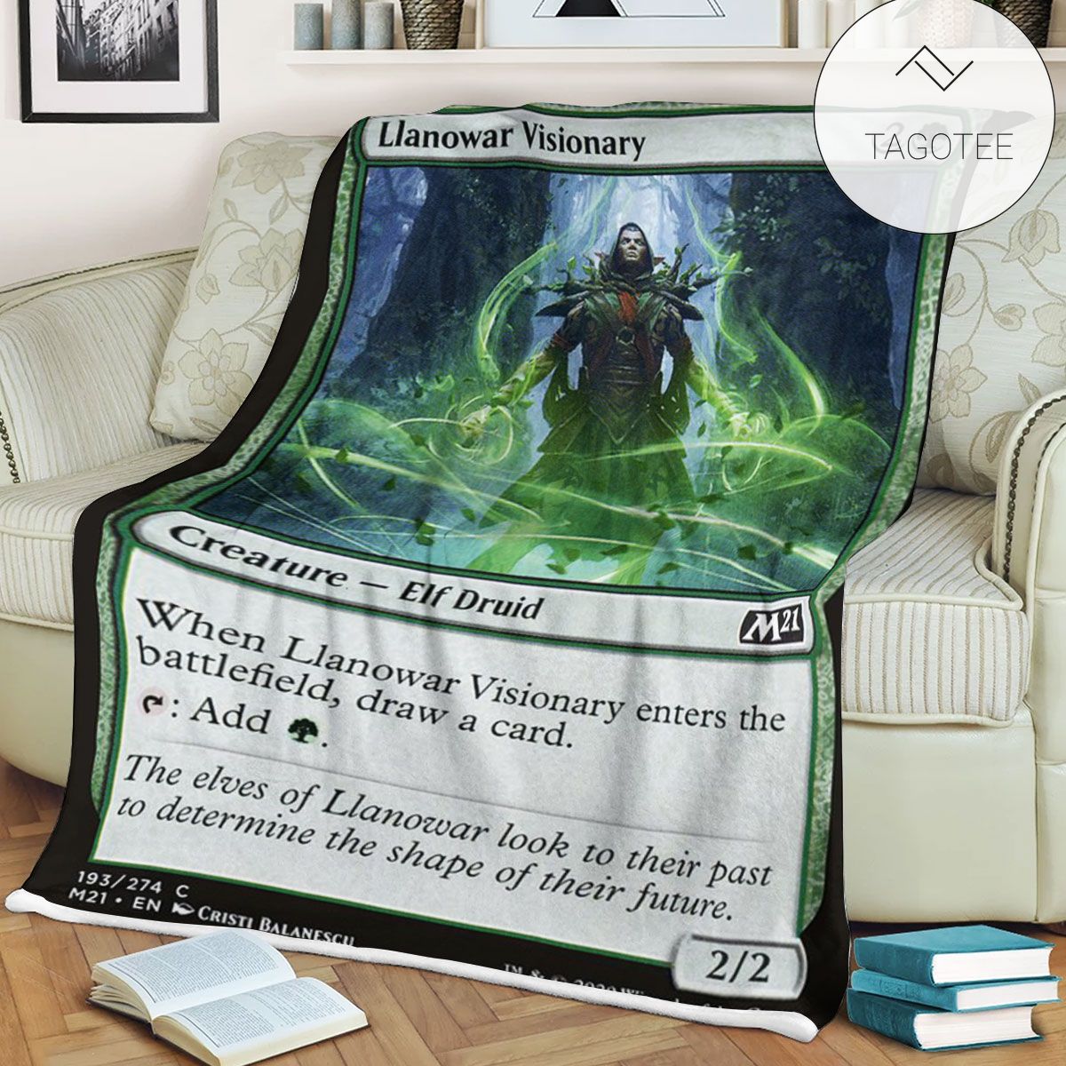 Game Mtg Magic The Gathering M21 193 Llanowar Visionary Fleece Blanket Game Mtg Magic The Gathering M21 193 Llanowar Visionary Fleece Blanket