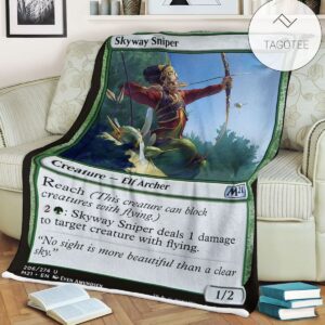 Game Mtg Magic The Gathering M21 206 Skyway Sniper Fleece Blanket
